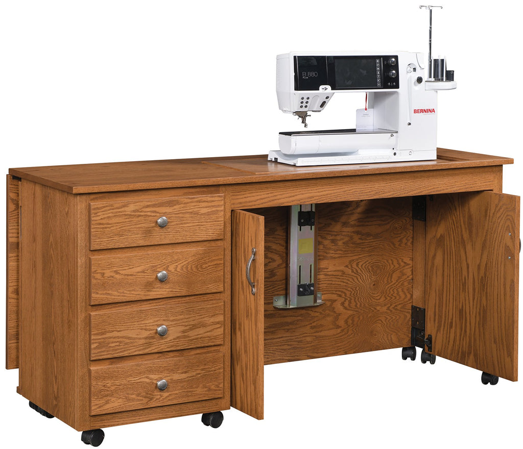 Timberside Woodworking 132-XLFT Flat Top Sewing Cabinet – She
