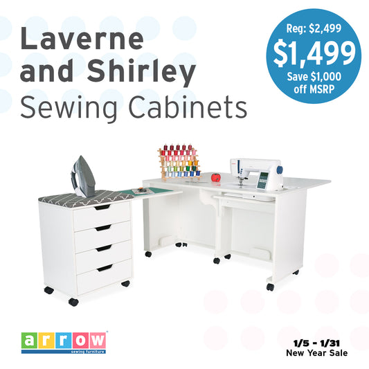 Laverne Sewing Cabinet with Shirley 4 Drawer Storage Cabinet *Save $300 through January*