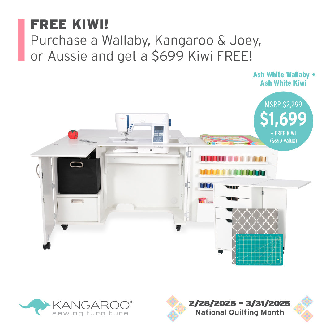 Wallaby Sewing Cabinet with Hydraulic Lift ***Free Kiwi Storage Cabinet with Purchase***