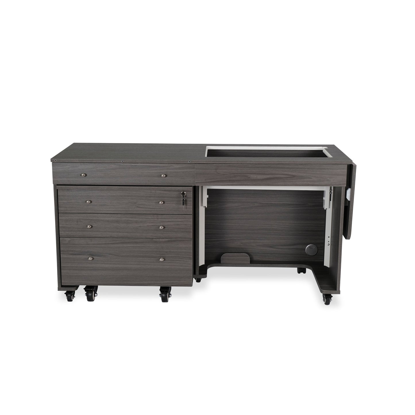 Kangaroo and Joey II Sewing Cabinet with Three Drawers Gray