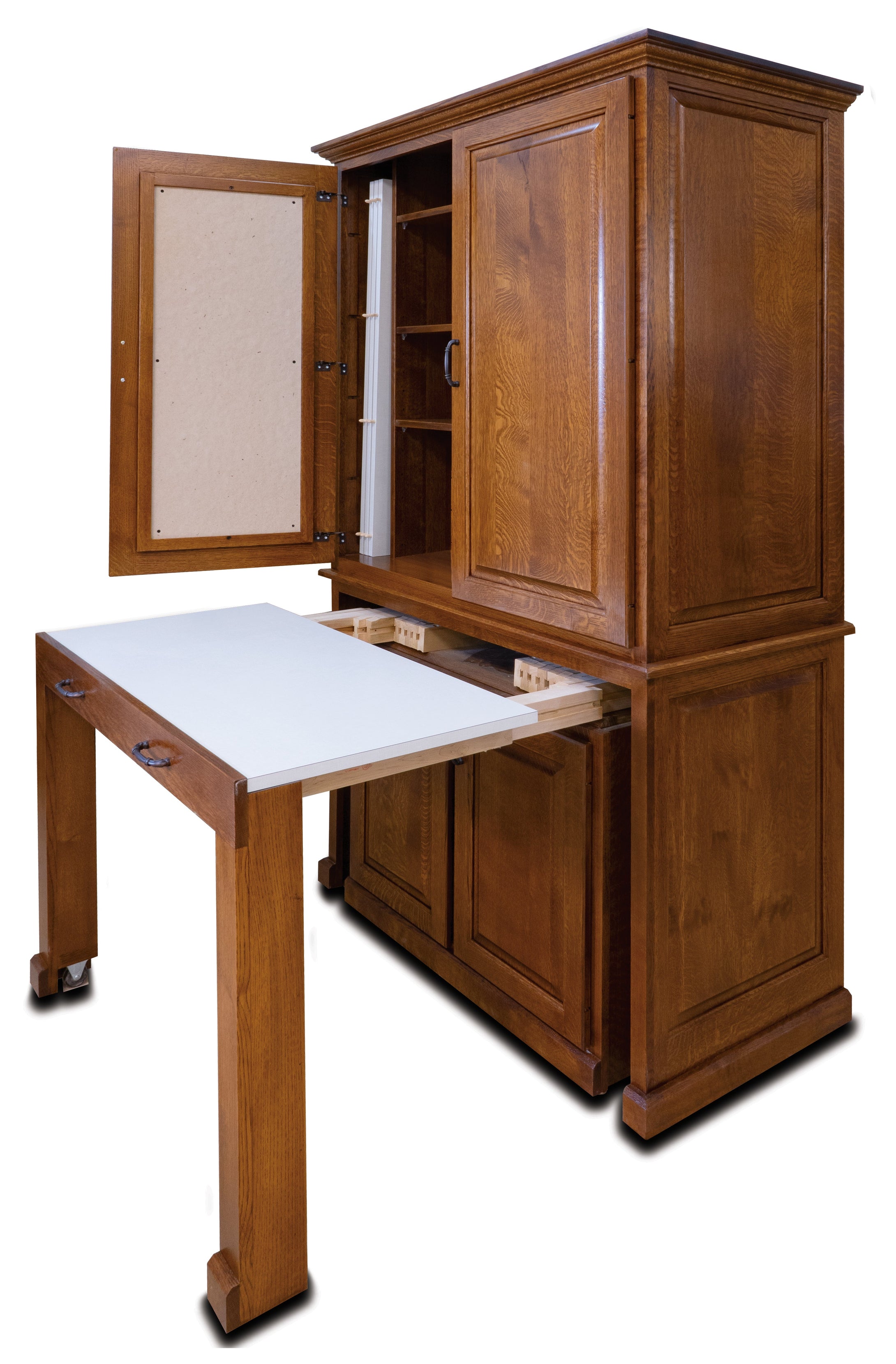 Sewing armoire idea for fold out table - perfect for my crafts and  knitting, too!!