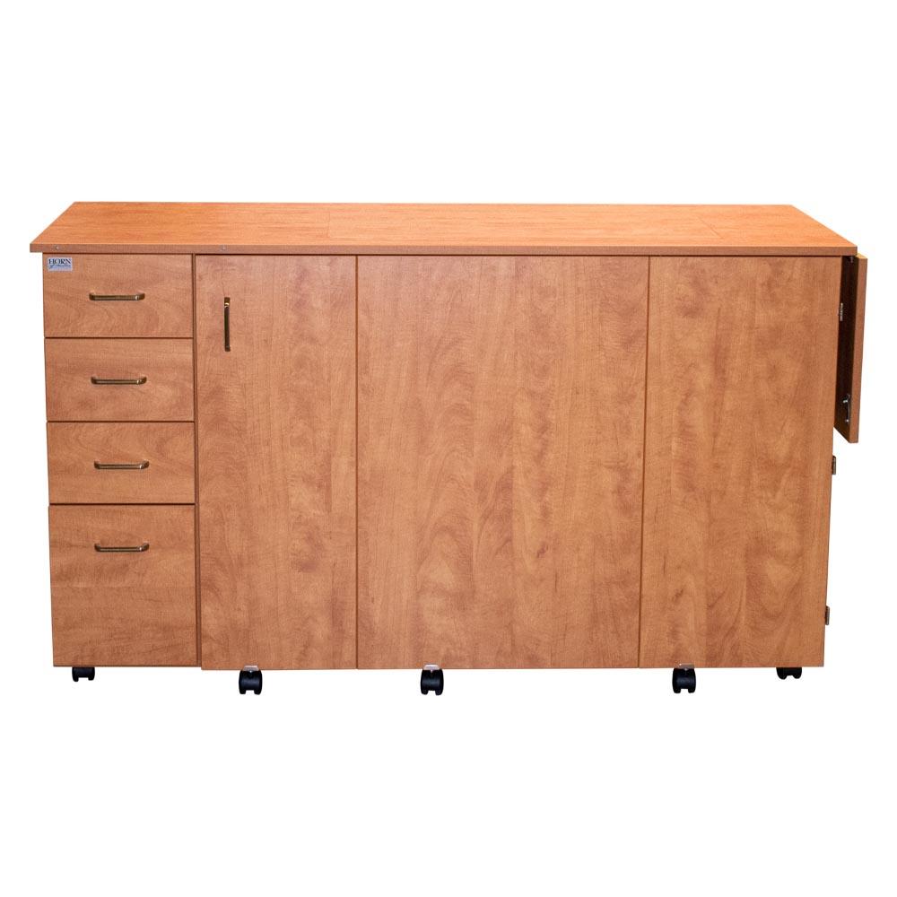 Horn 8479 Tall Combo Sewing / Quilting Cabinet, Sunrise Maple closed