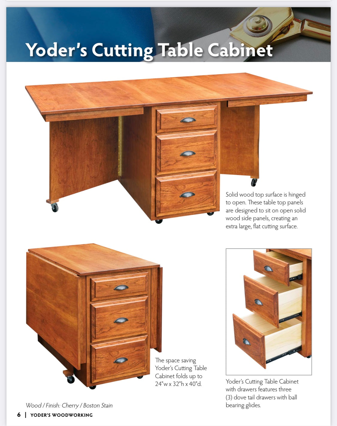 Yoder's Woodworking Cutting Table Cabinet