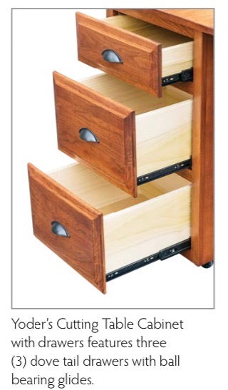 Yoder's Woodworking Cutting Table Cabinet Drawers