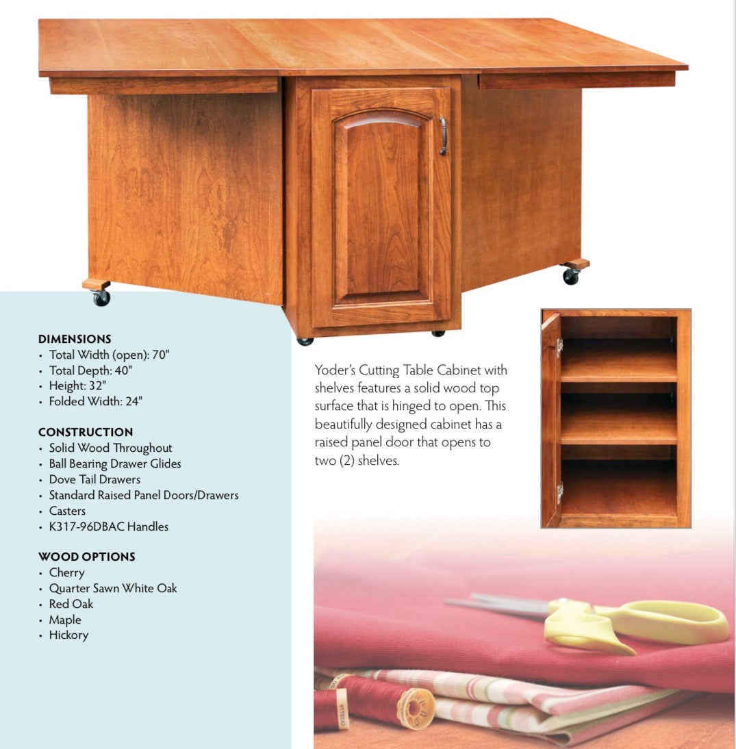 Yoder's Woodworking Cutting Table Cabinet