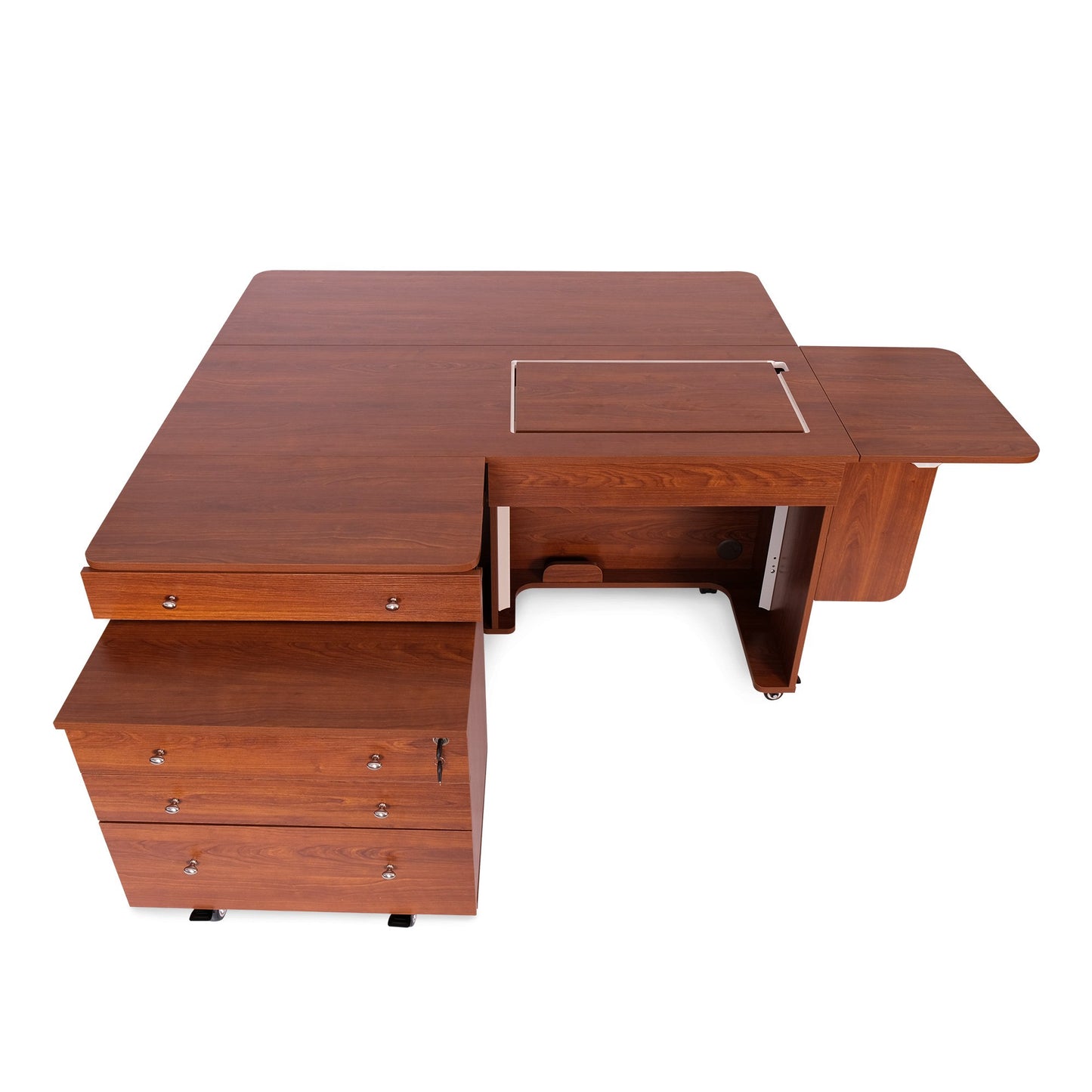 Kangaroo and Joey II Sewing Cabinet with Three Drawers Teak